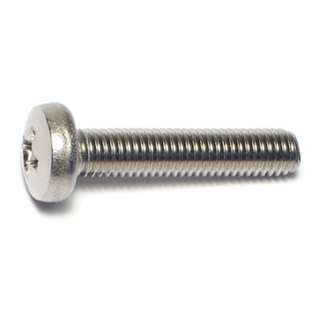 Midwest Fastener M5-0.80 x 25 mm Phillips Pan Machine Screw, Plain A2 Stainless Steel, 100 PK 55065